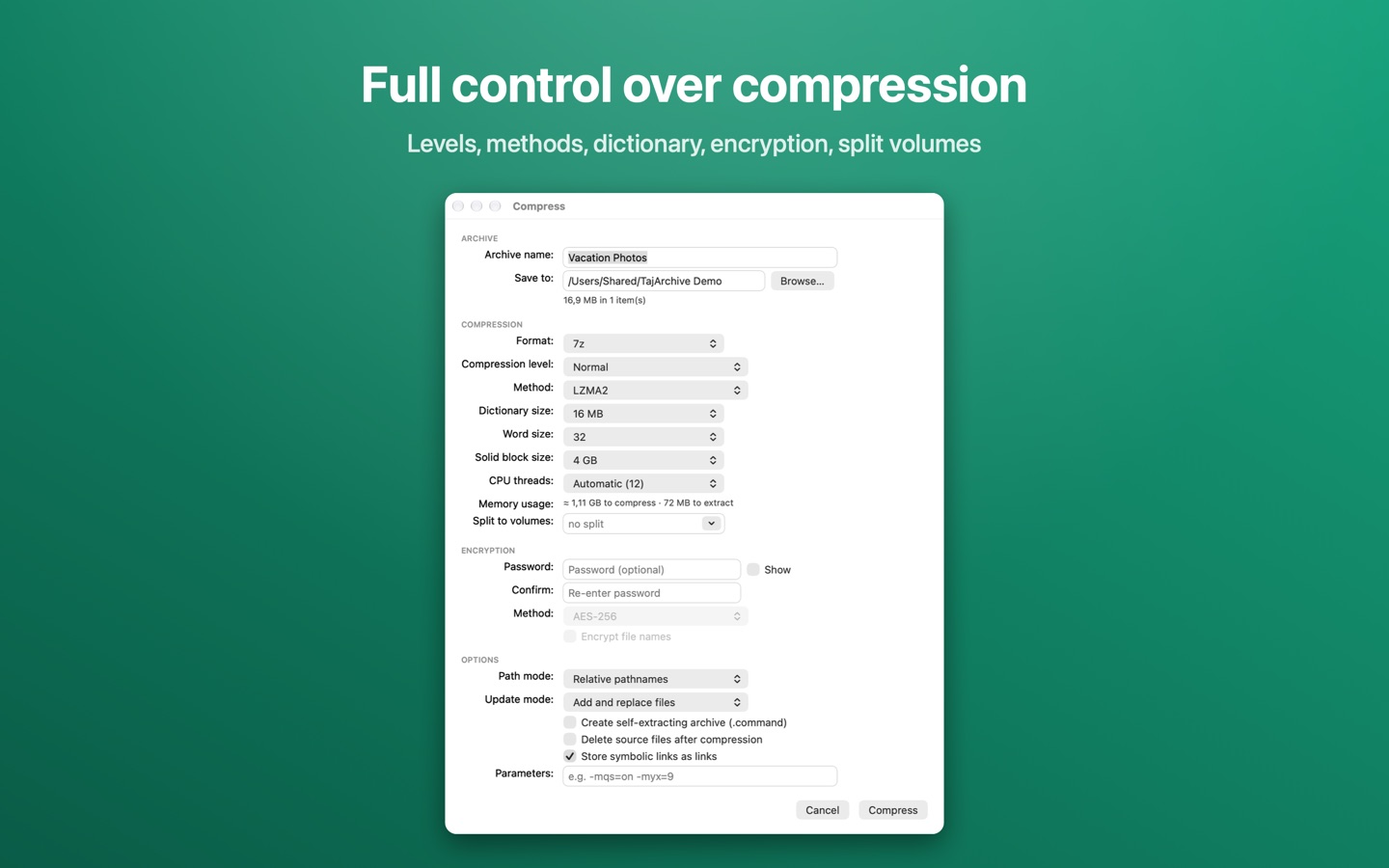 Compression options